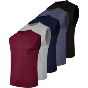 5 Pack Men’s Mesh Muscle Tank Tops Sleeveless Athletic Gym Workout Shirts(Set 8)