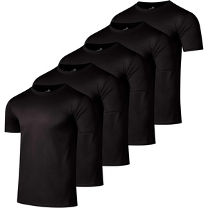 5 Pack Men’s Mesh Short Sleeve T Shirts Athletic Workout Running Gym Tees(Set 1)