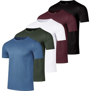 5 Pack Men’s Mesh Short Sleeve T Shirts Athletic Workout Running Gym Tees(Set 14)