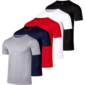 5 Pack Men’s Mesh Short Sleeve T Shirts Athletic Workout Running Gym Tees(Set 5)