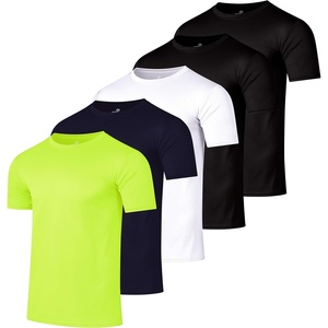 5 Pack Men’s Mesh Short Sleeve T Shirts Athletic Workout Running Gym Tees(Set 6)
