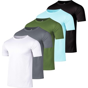 5 Pack Men’s Mesh Short Sleeve T Shirts Athletic Workout Running Gym Tees(Set 8)