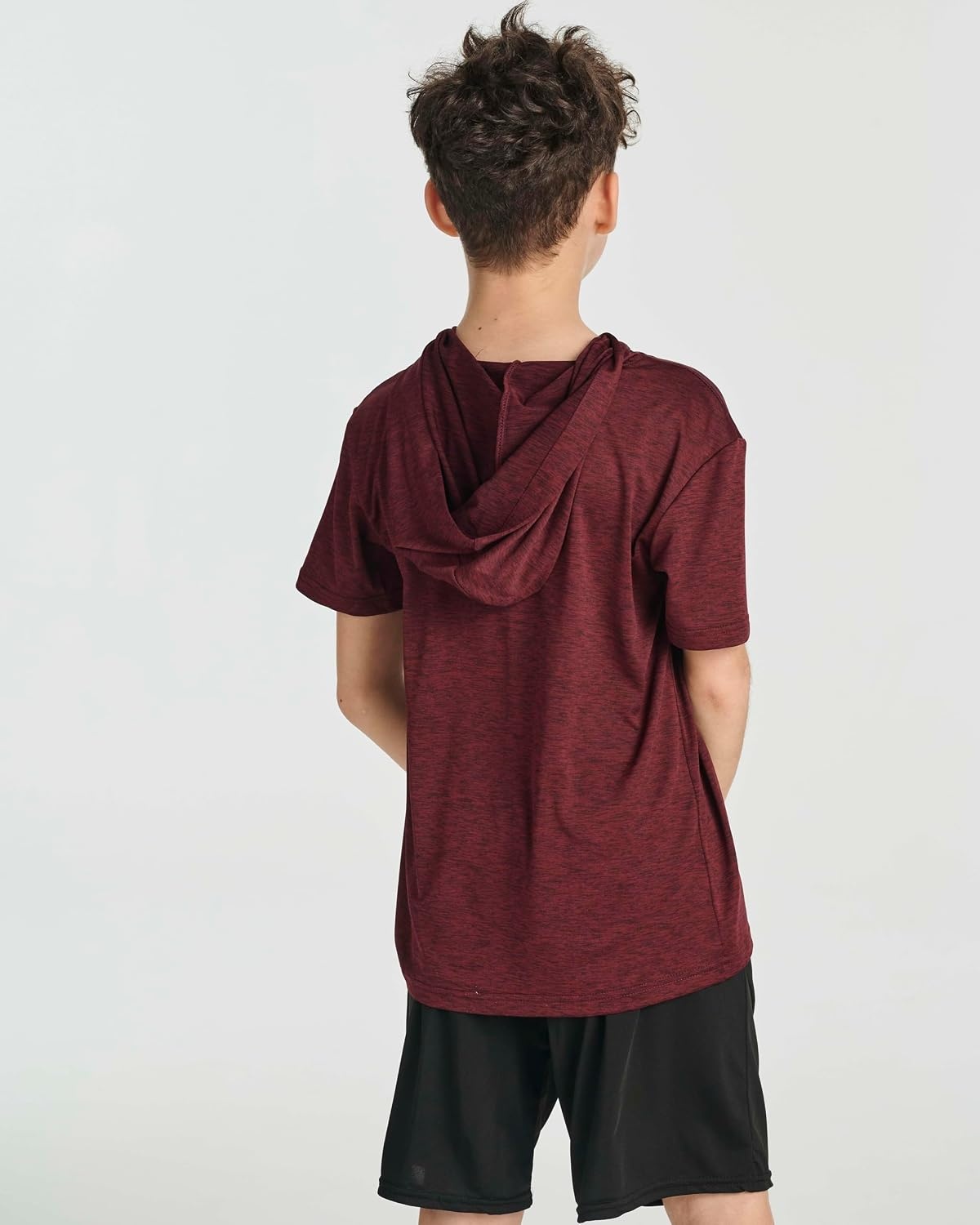 image:image3 Pack Boys Dry Fit Short Sleeve Hoodie Athletic Hooded Sweatshirt YouthSet 1