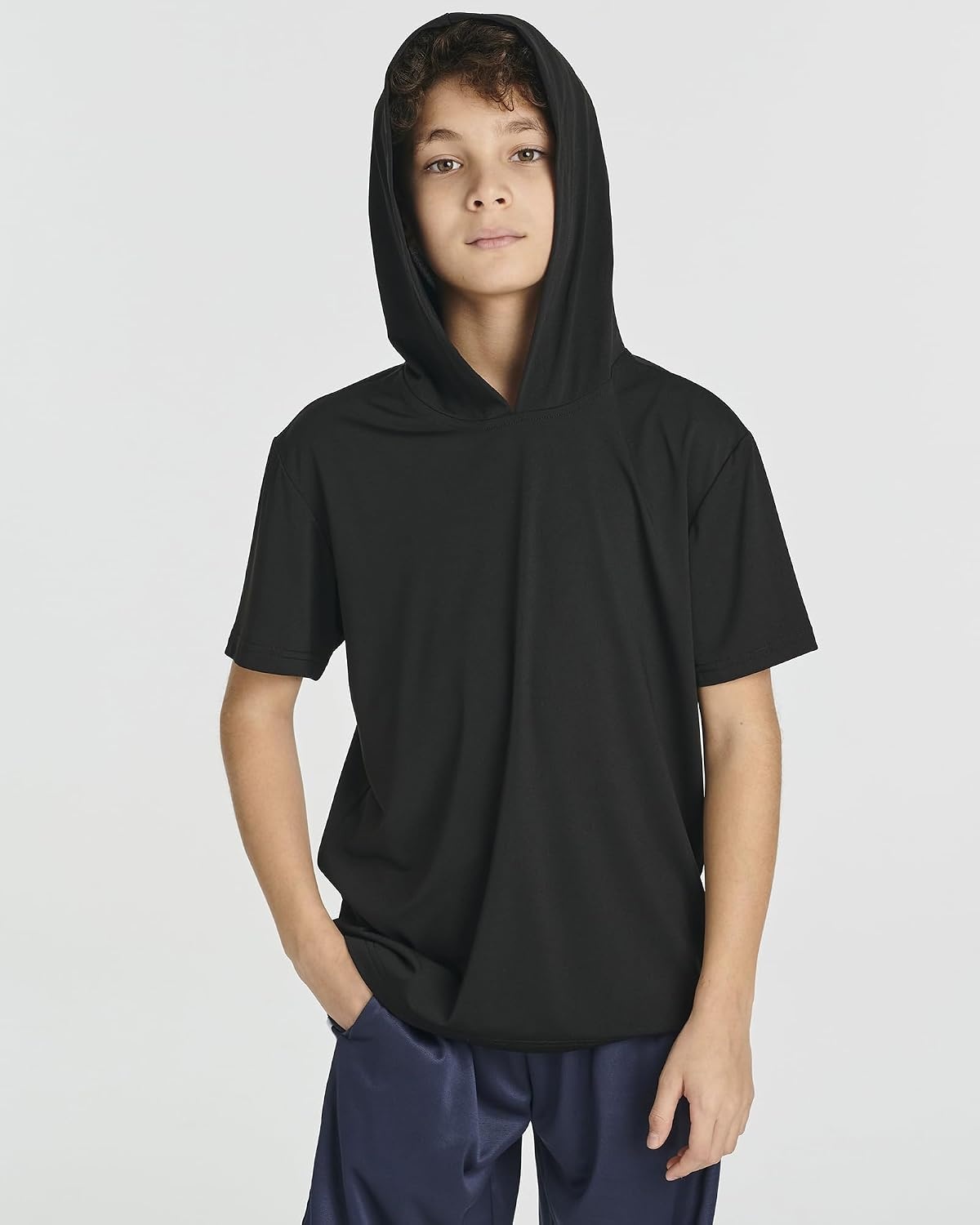 image:image3 Pack Boys Dry Fit Short Sleeve Hoodie Athletic Hooded Sweatshirt YouthSet 10