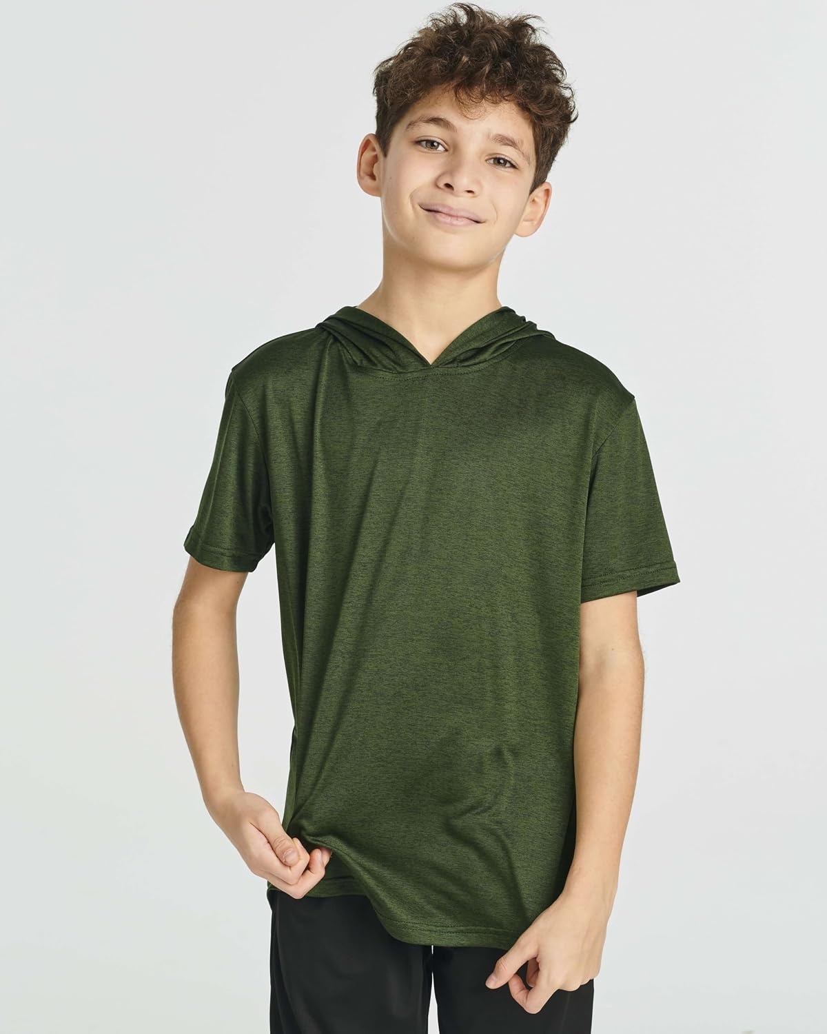 image:image3 Pack Boys Dry Fit Short Sleeve Hoodie Athletic Hooded Sweatshirt YouthSet 2