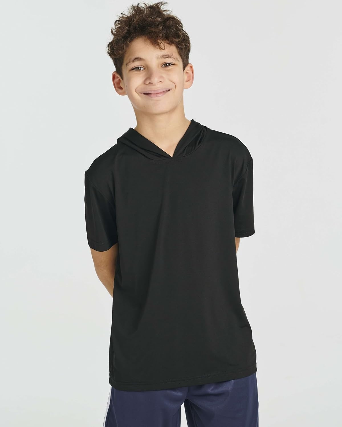 image:image3 Pack Boys Dry Fit Short Sleeve Hoodie Athletic Hooded Sweatshirt YouthSet 3