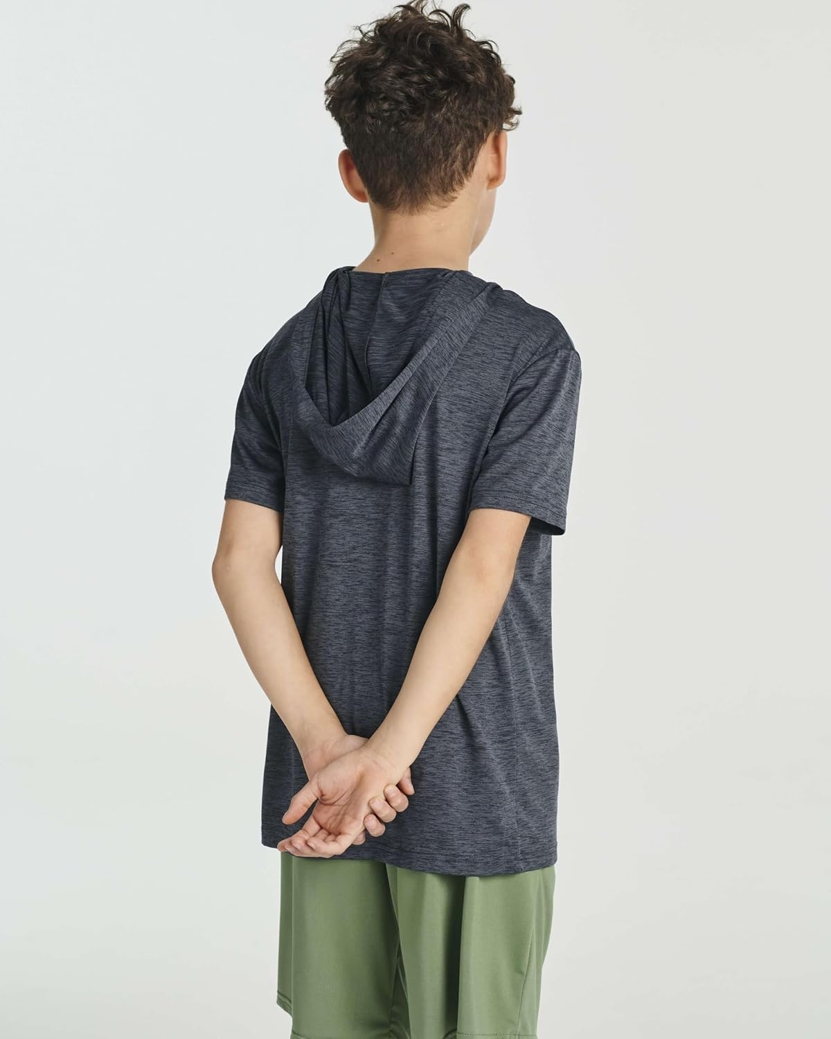 image:image3 Pack Boys Dry Fit Short Sleeve Hoodie Athletic Hooded Sweatshirt YouthSet 3