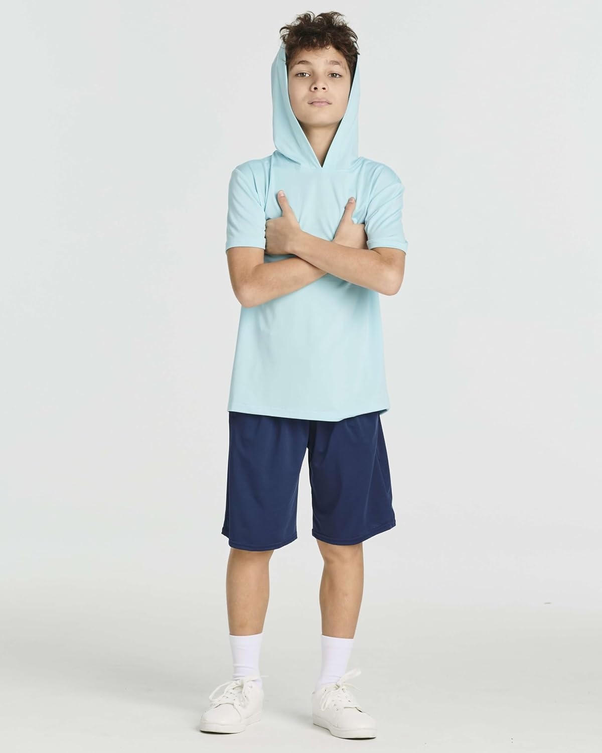 image:image3 Pack Boys Dry Fit Short Sleeve Hoodie Athletic Hooded Sweatshirt YouthSet 6