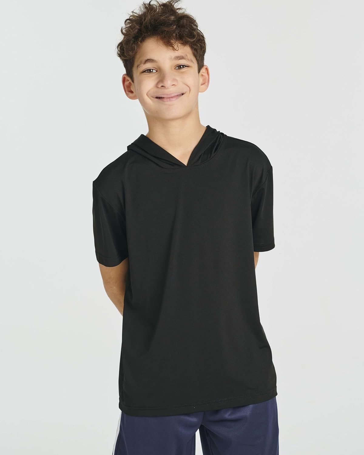 image:image3 Pack Boys Dry Fit Short Sleeve Hoodie Athletic Hooded Sweatshirt YouthSet 6