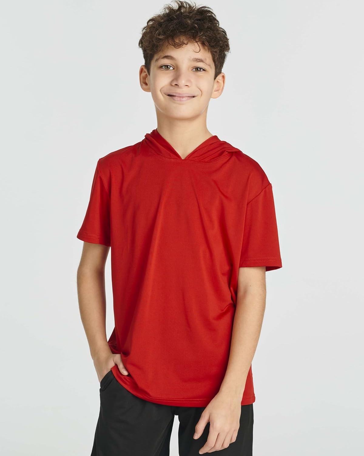 image:image3 Pack Boys Dry Fit Short Sleeve Hoodie Athletic Hooded Sweatshirt YouthSet 8
