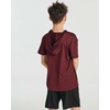 3 Pack Boys’ Dry Fit Short Sleeve Hoodie Athletic Hooded Sweatshirt Youth(Set 1)