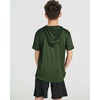 3 Pack Boys’ Dry Fit Short Sleeve Hoodie Athletic Hooded Sweatshirt Youth(Set 2)