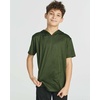 3 Pack Boys’ Dry Fit Short Sleeve Hoodie Athletic Hooded Sweatshirt Youth(Set 2)