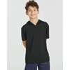 3 Pack Boys’ Dry Fit Short Sleeve Hoodie Athletic Hooded Sweatshirt Youth(Set 6)
