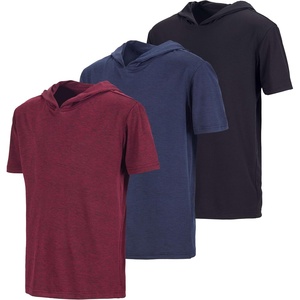 3 Pack Boys’ Dry Fit Short Sleeve Hoodie Athletic Hooded Sweatshirt Youth(Set 1)