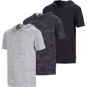 3 Pack Boys’ Dry Fit Short Sleeve Hoodie Athletic Hooded Sweatshirt Youth(Set 5)