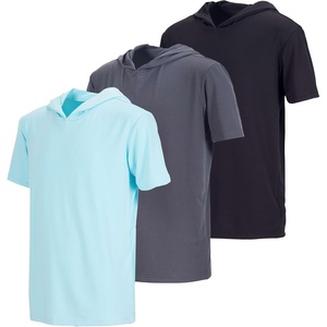 3 Pack Boys’ Dry Fit Short Sleeve Hoodie Athletic Hooded Sweatshirt Youth(Set 6)