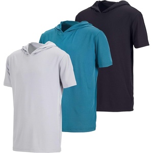3 Pack Boys’ Dry Fit Short Sleeve Hoodie Athletic Hooded Sweatshirt Youth(Set 7)