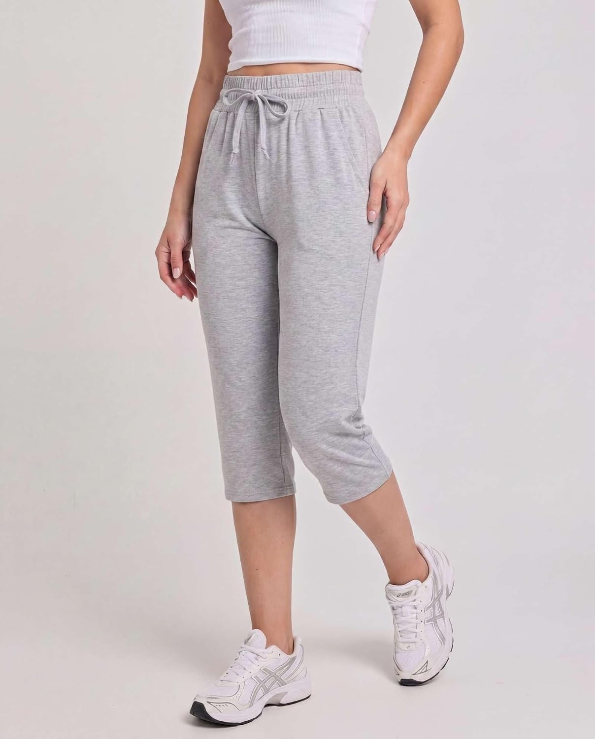 image:image3 Pack Womens Capri Pants Athletic Casual Sweatpants Summer Yoga PocketsSet 10