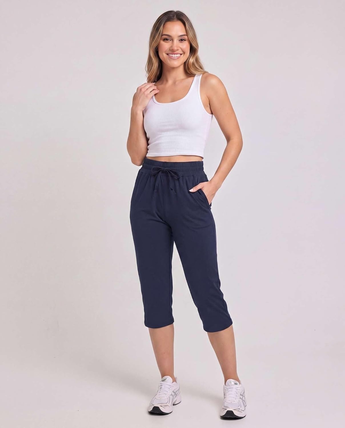 image:image3 Pack Womens Capri Pants Athletic Casual Sweatpants Summer Yoga PocketsSet 10
