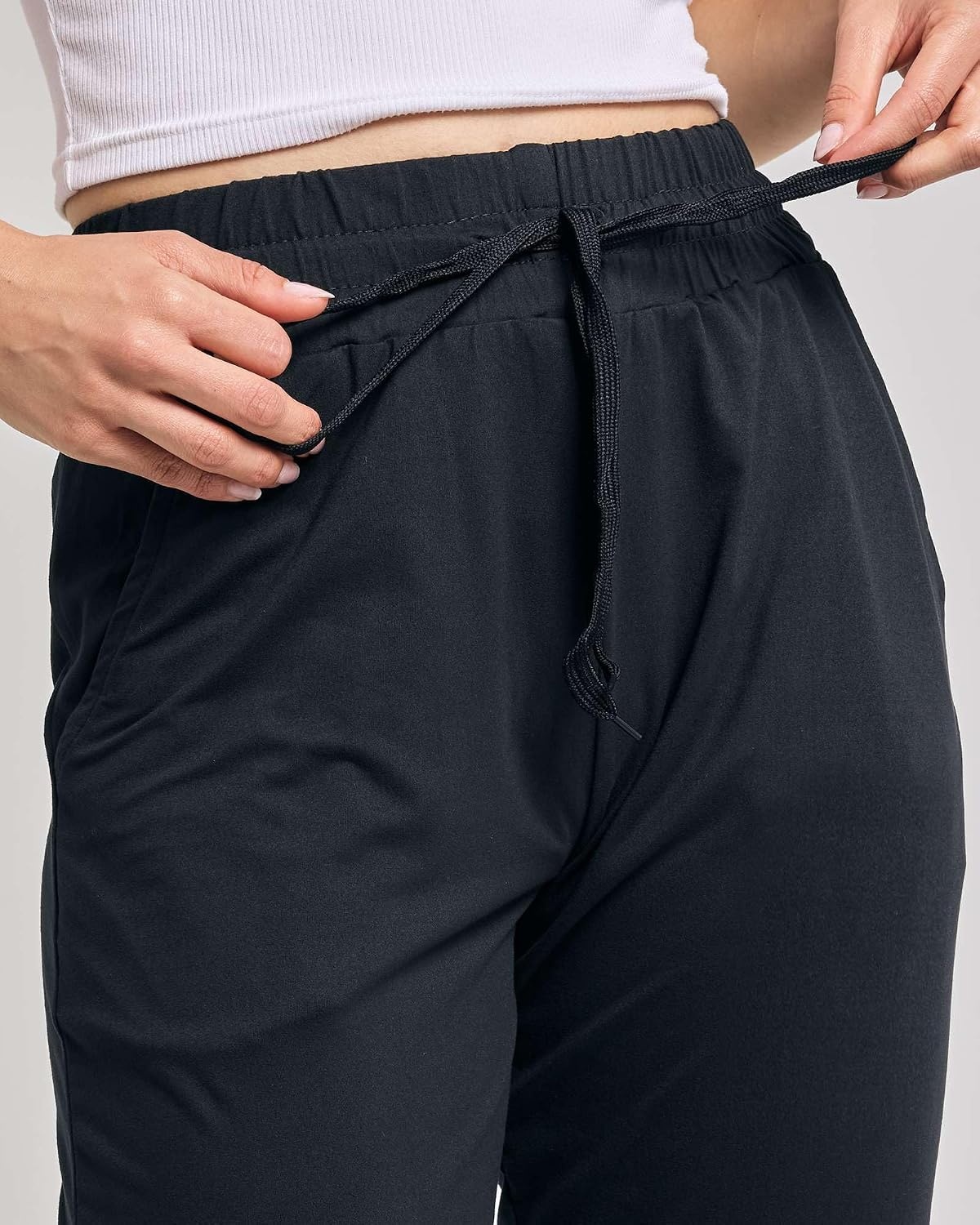 image:image3 Pack Womens Capri Pants Athletic Casual Sweatpants Summer Yoga PocketsSet 4