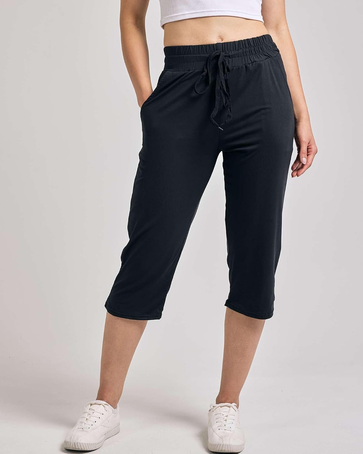 image:image3 Pack Womens Capri Pants Athletic Casual Sweatpants Summer Yoga PocketsSet 6