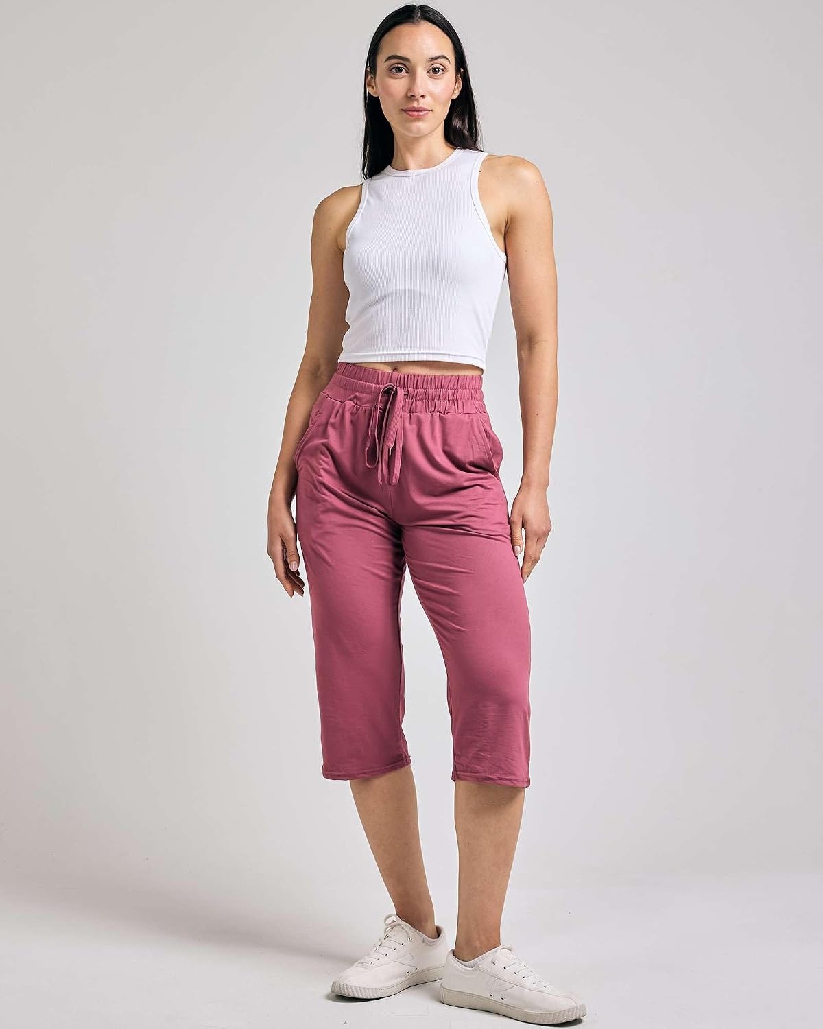 image:image3 Pack Womens Capri Pants Athletic Casual Sweatpants Summer Yoga PocketsSet 6