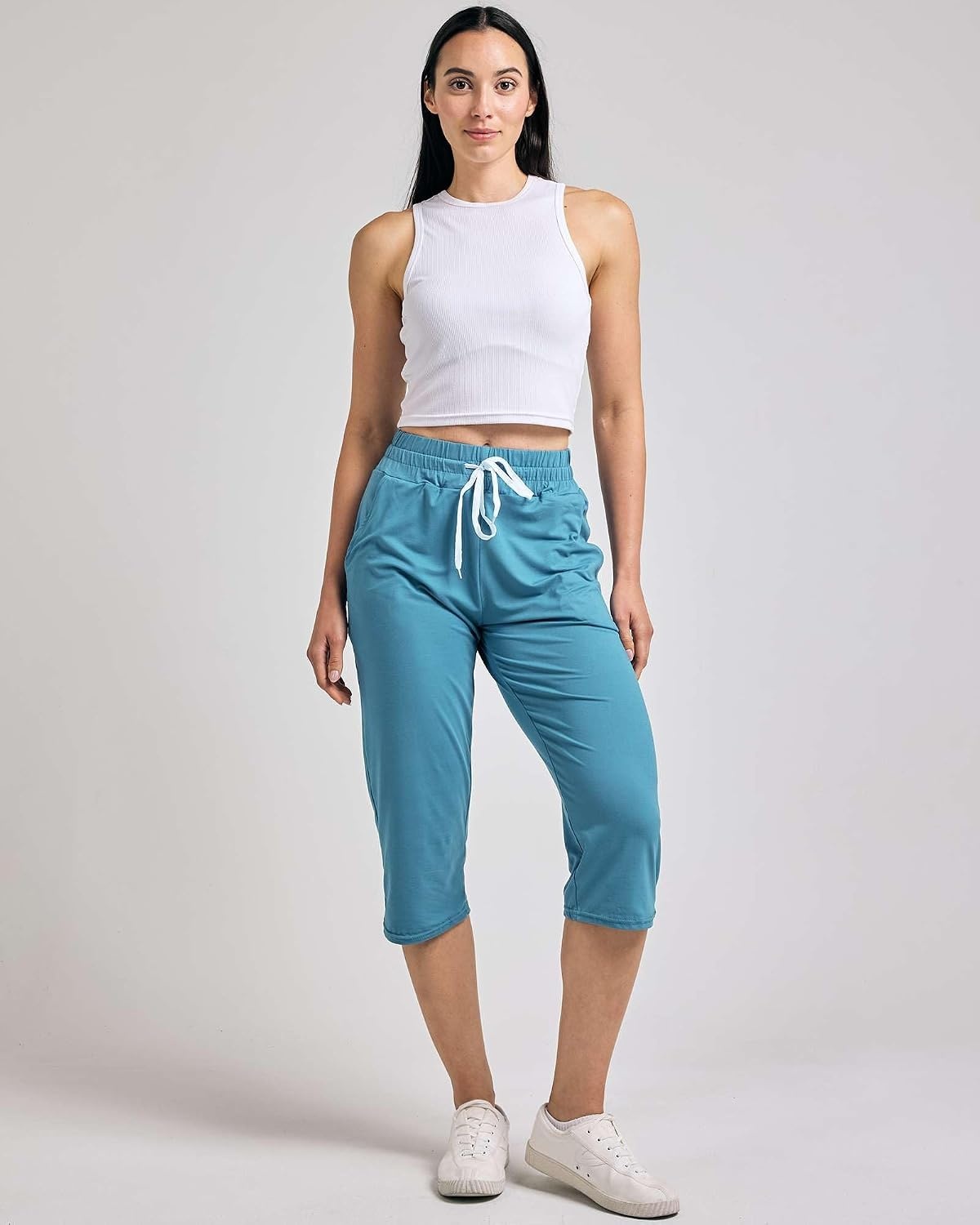 image:image3 Pack Womens Capri Pants Athletic Casual Sweatpants Summer Yoga PocketsSet 6