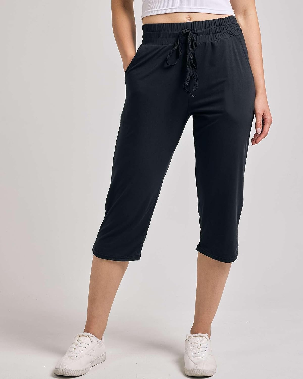 image:image3 Pack Womens Capri Pants Athletic Casual Sweatpants Summer Yoga PocketsSet 8