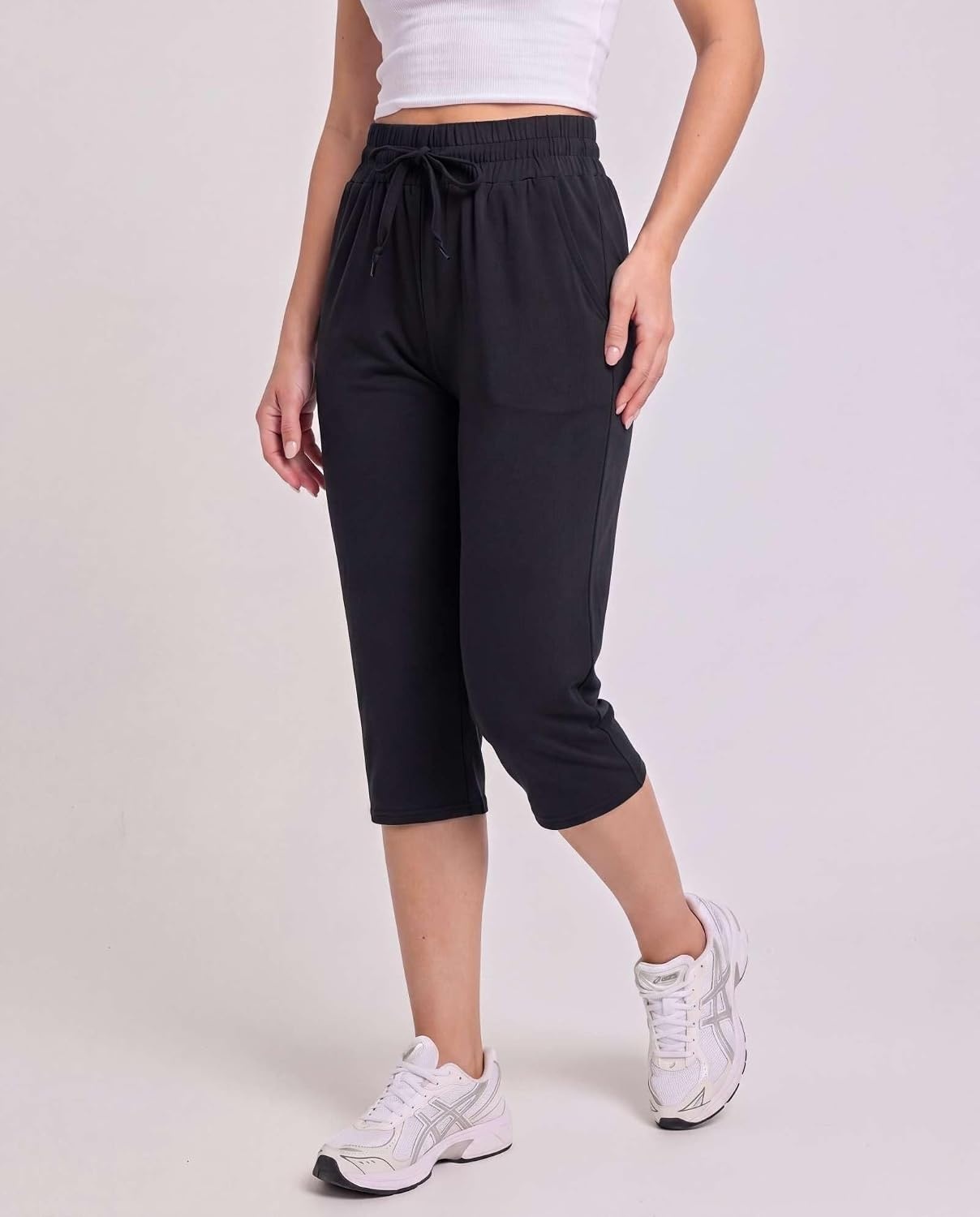 image:image3 Pack Womens Capri Pants Athletic Casual Sweatpants Summer Yoga PocketsSet 9