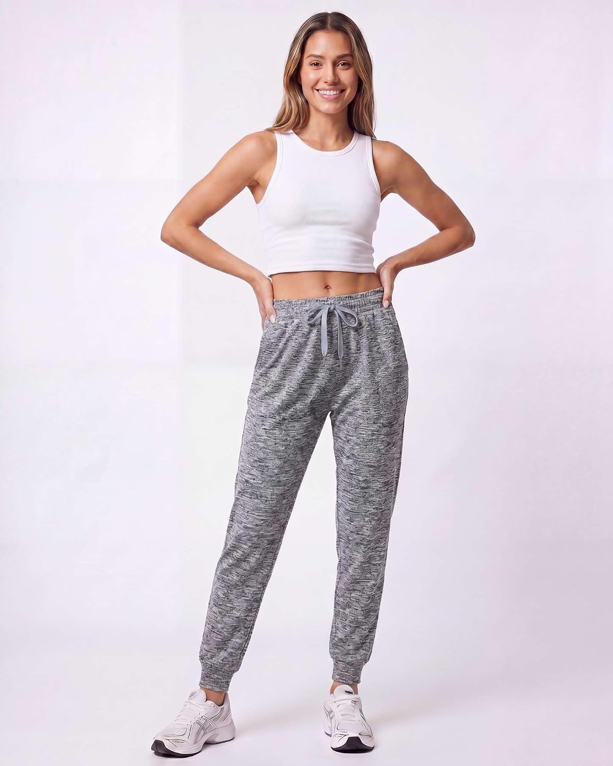 image:image3 Pack Womens Dry Fit Joggers Sweatpants Athletic Casual Lounge PocketsSet 5