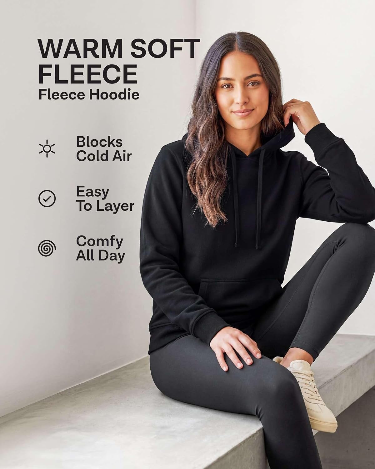 image:image3 Pack Womens Fleece Pullover Hoodies Sweatshirts Hooded Tops Athletic GymSet 9