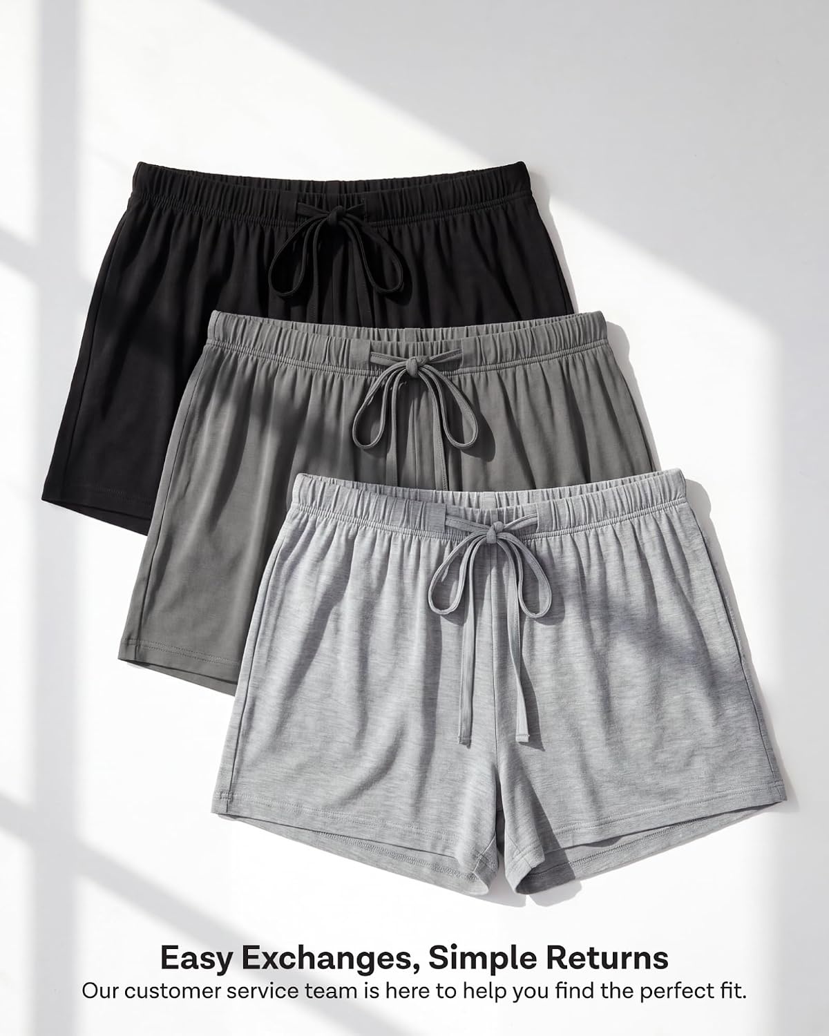 image:image3 Pack Womens Pajama Shorts Soft Sleep Lounge Pj Bottoms Comfy Cute SummerSet a