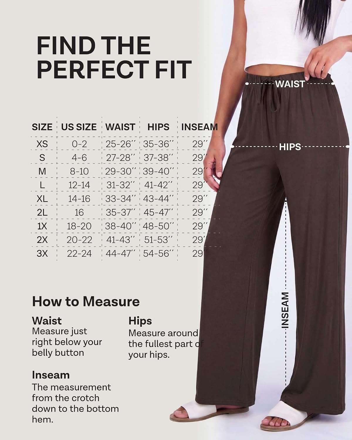 image:image3 Pack Womens Palazzo Pants Wide Leg Adaptive Pajama Bottoms Lounge CasualSet 1