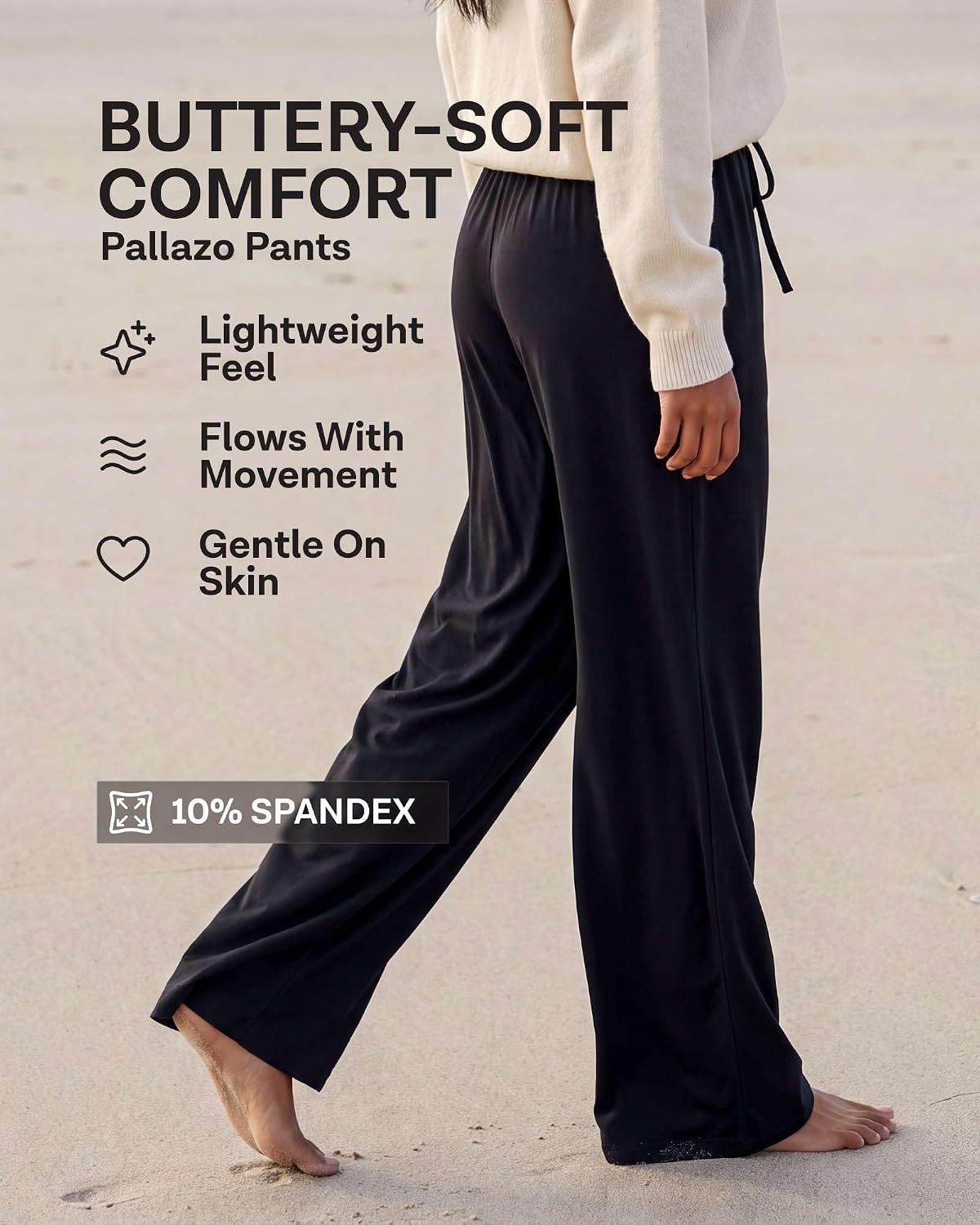 image:image3 Pack Womens Palazzo Pants Wide Leg Adaptive Pajama Bottoms Lounge CasualSet 9