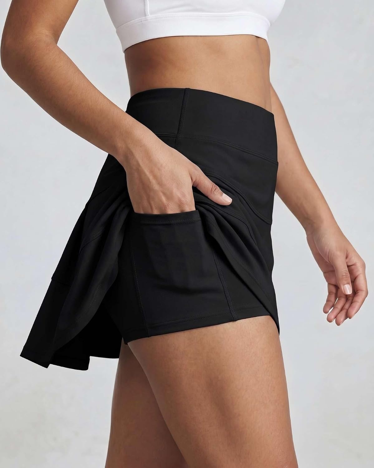 image:image3 Pack Womens Tiered Skorts Skirts Built in Shorts Pockets Tennis GolfSet 6