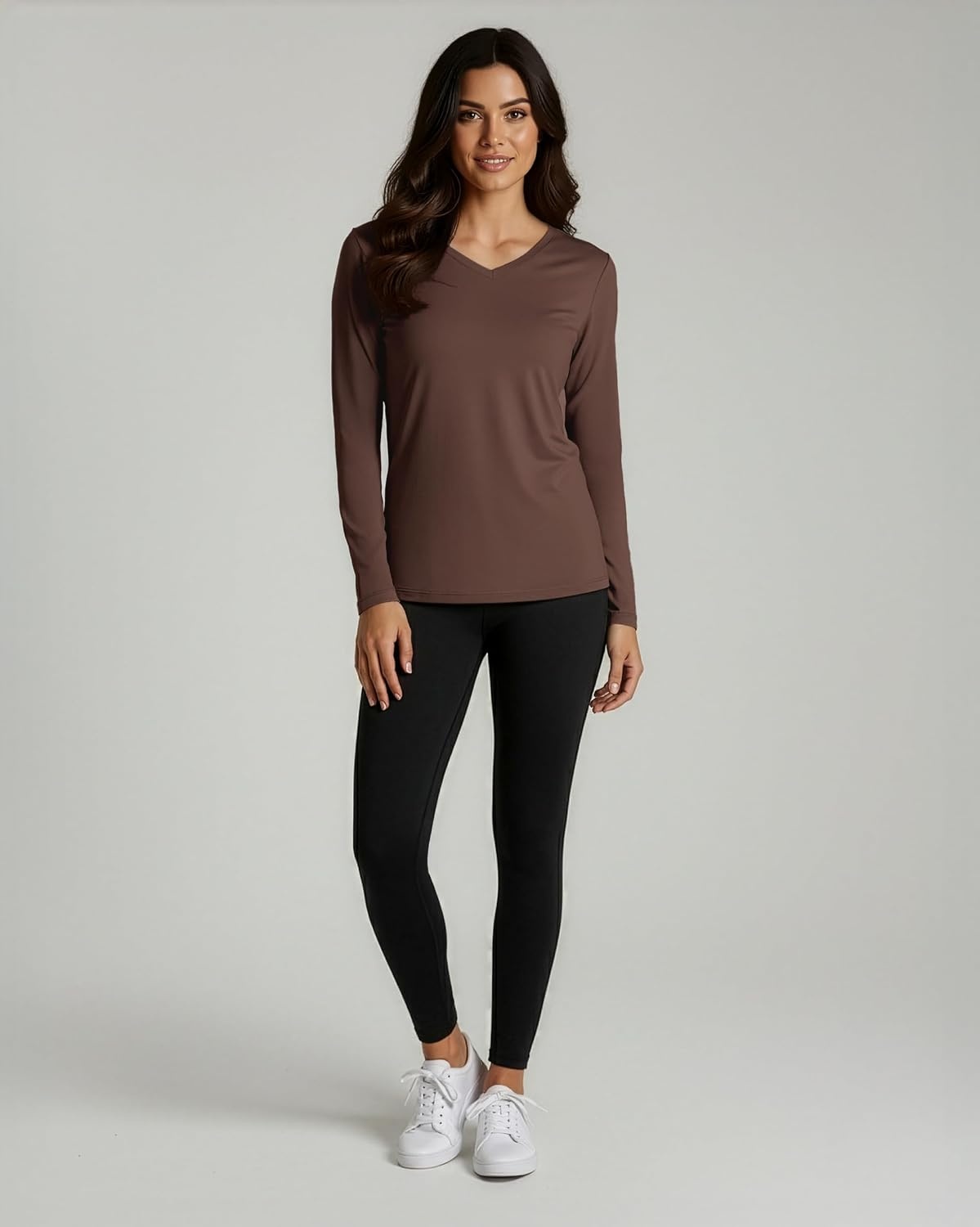 image:image4 Pack Womens Dry Fit Long Sleeve V Neck Tops Workout Athletic Tees ShirtsSet 10