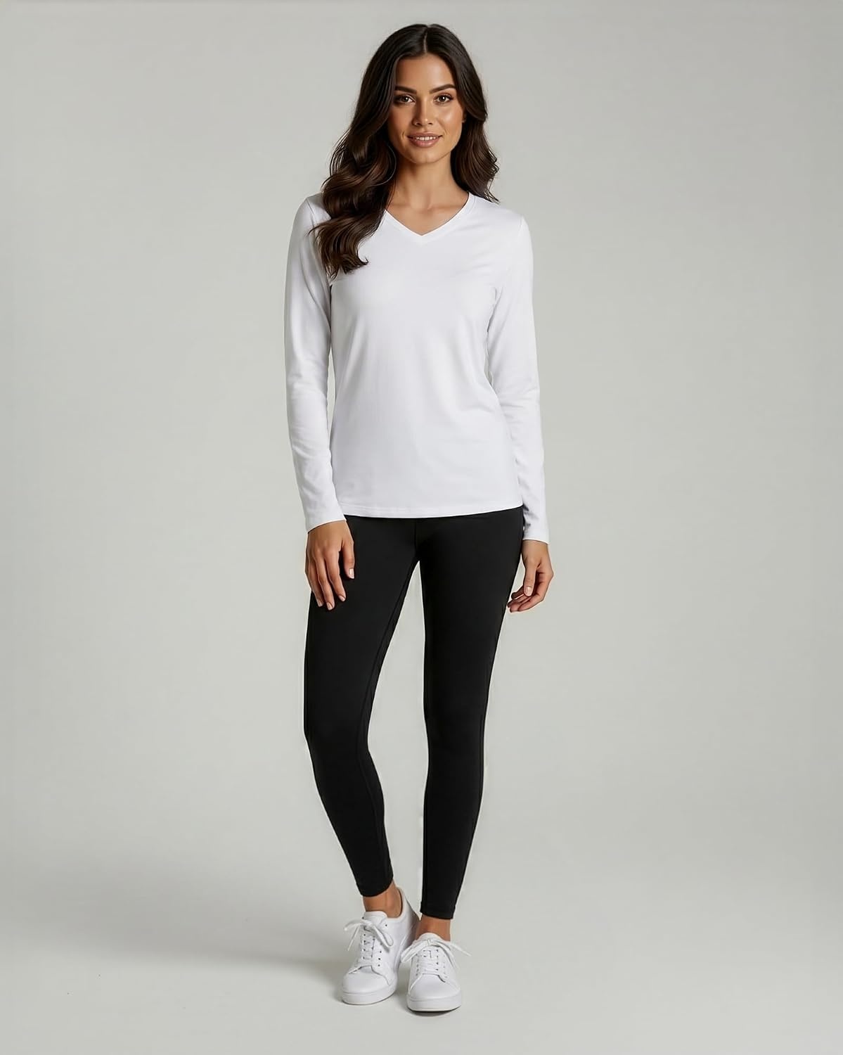 image:image4 Pack Womens Dry Fit Long Sleeve V Neck Tops Workout Athletic Tees ShirtsSet 11