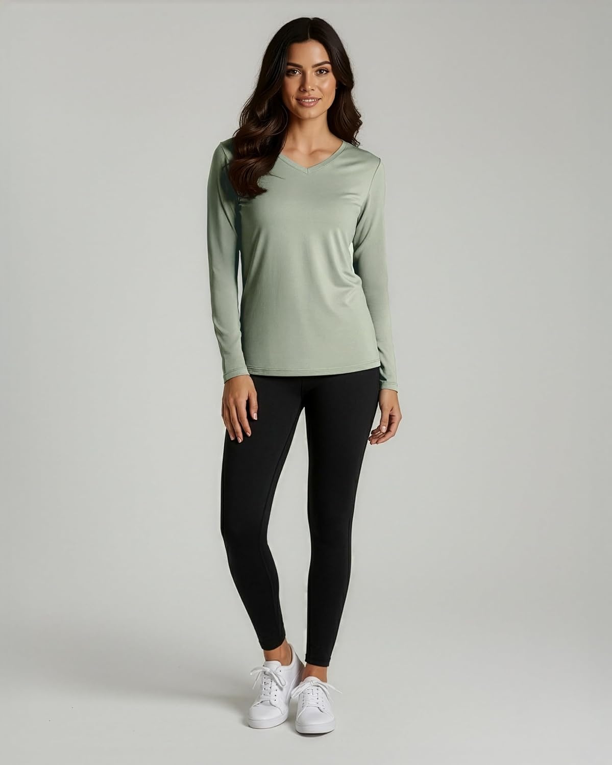 image:image4 Pack Womens Dry Fit Long Sleeve V Neck Tops Workout Athletic Tees ShirtsSet 2