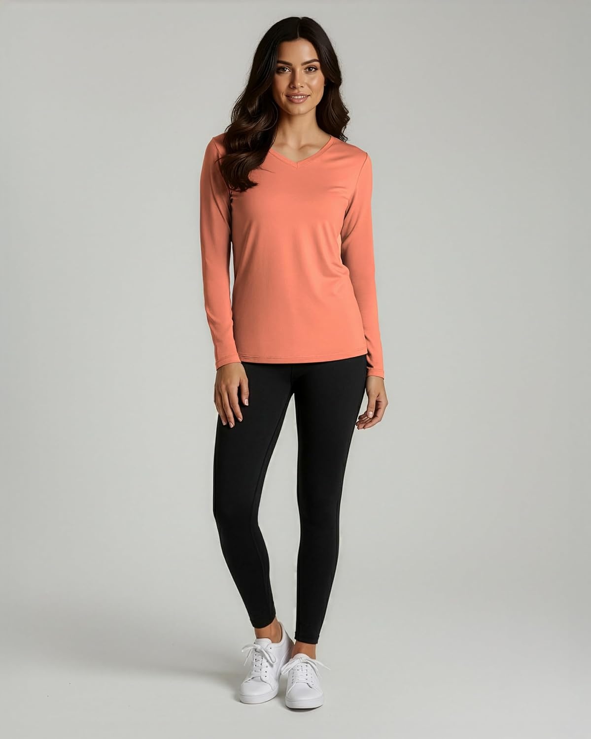 image:image4 Pack Womens Dry Fit Long Sleeve V Neck Tops Workout Athletic Tees ShirtsSet 5