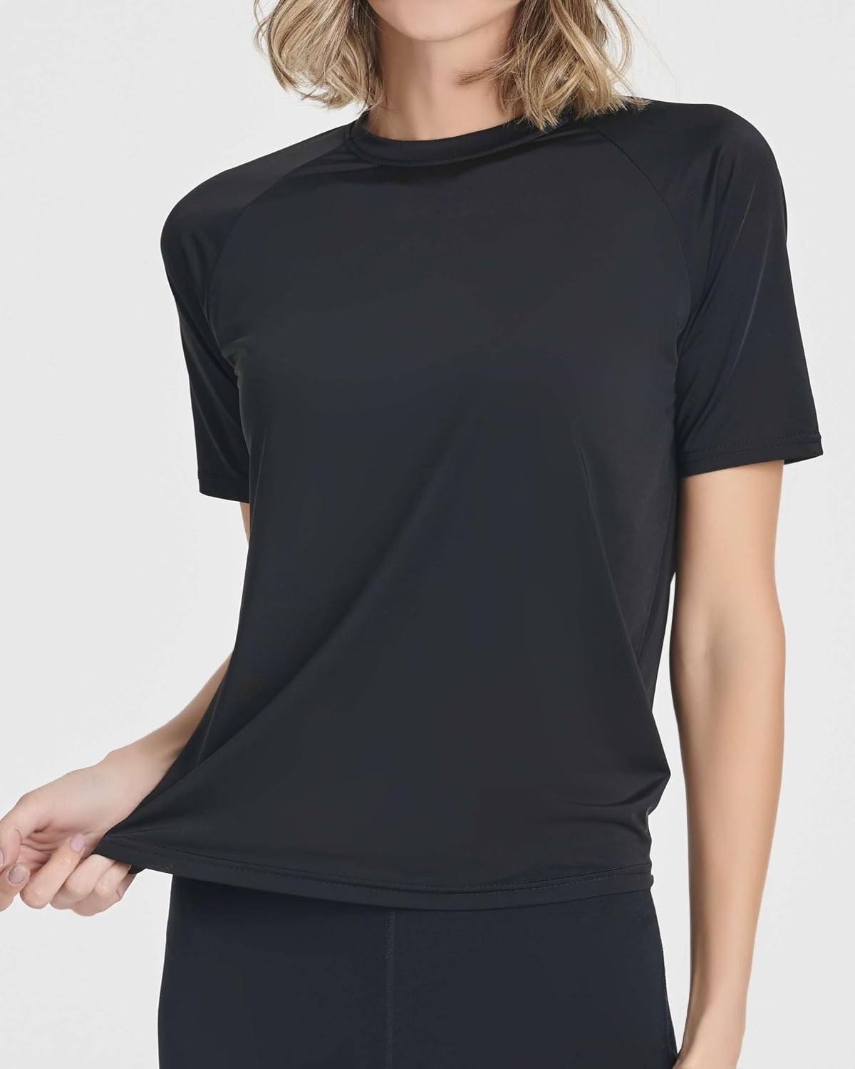 image:image4 Pack Womens Rash Guard Short Sleeve Swim Shirts Athletic Swimming TopsSet 1