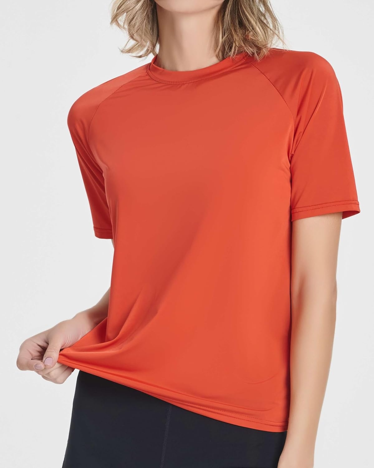 image:image4 Pack Womens Rash Guard Short Sleeve Swim Shirts Athletic Swimming TopsSet 5