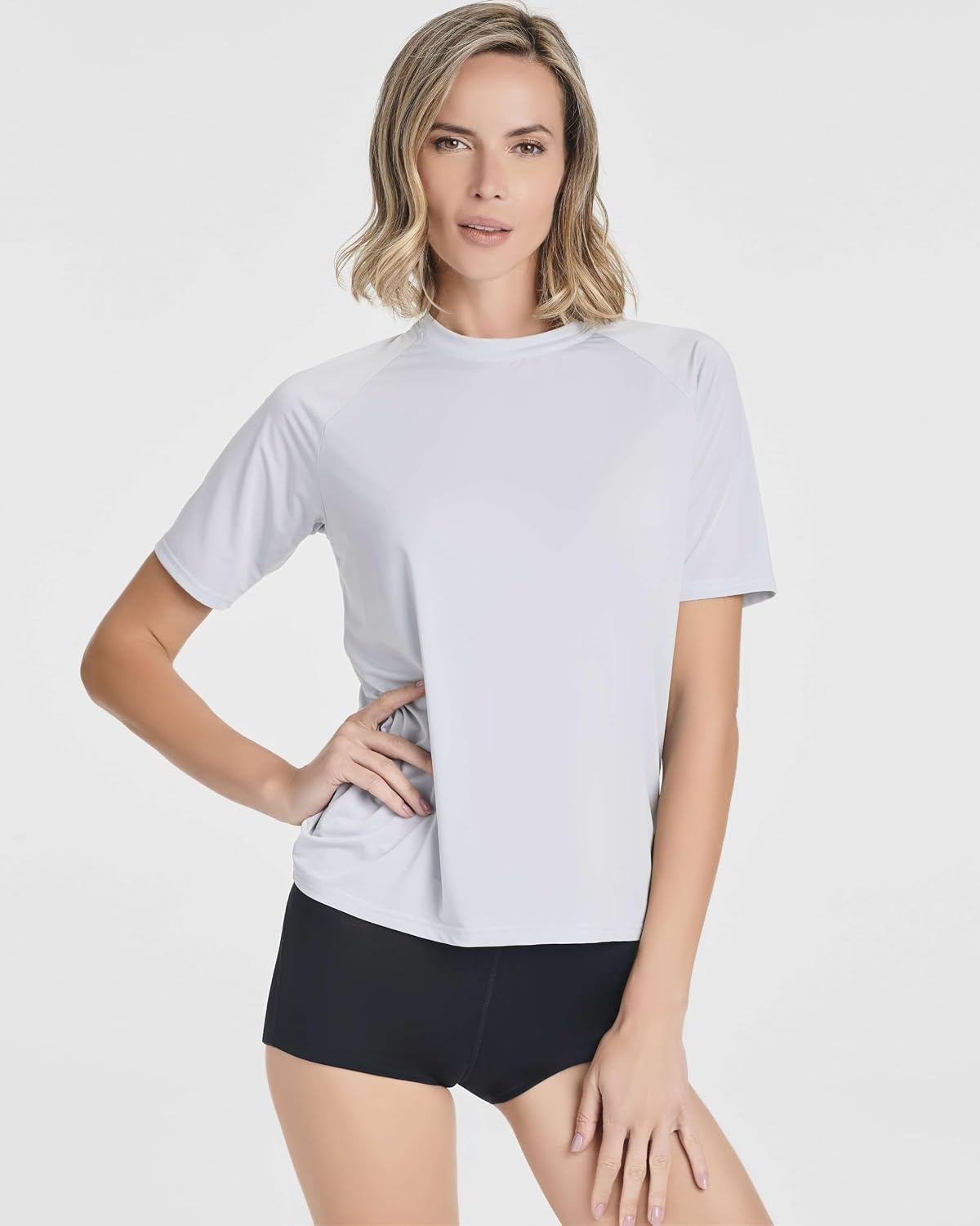 image:image4 Pack Womens Rash Guard Short Sleeve Swim Shirts Athletic Swimming TopsSet 7