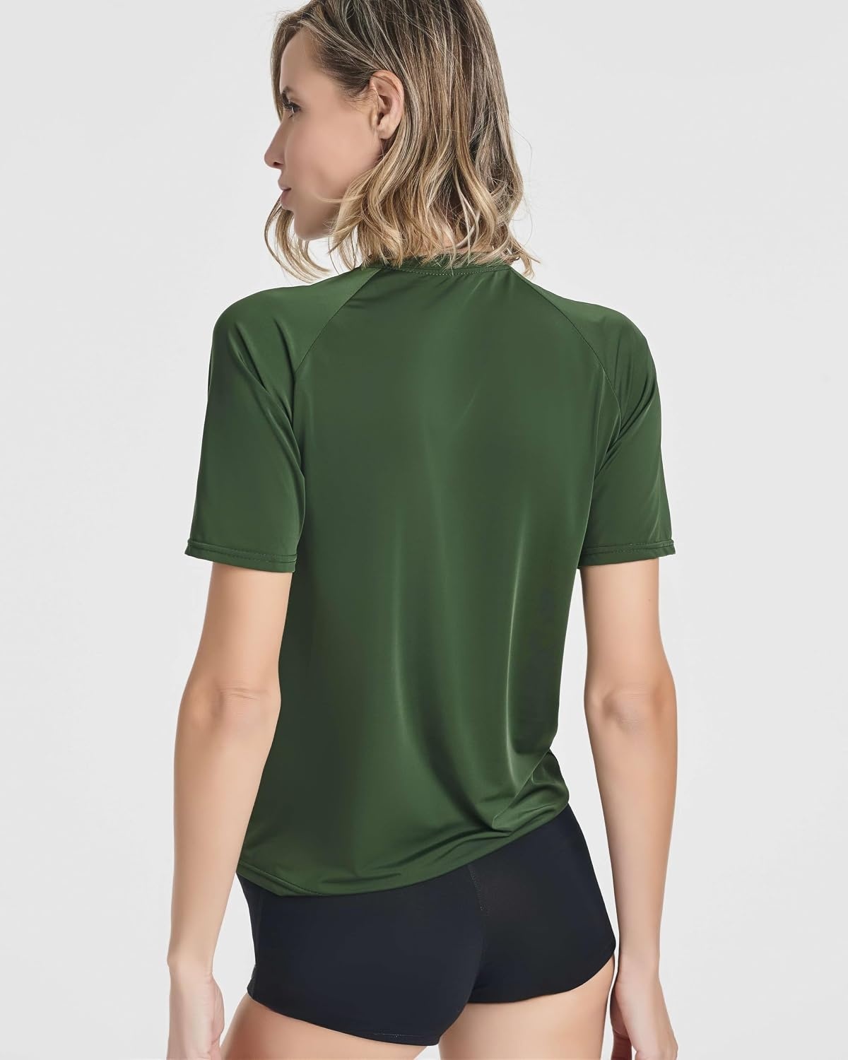 image:image4 Pack Womens Rash Guard Short Sleeve Swim Shirts Athletic Swimming TopsSet 8