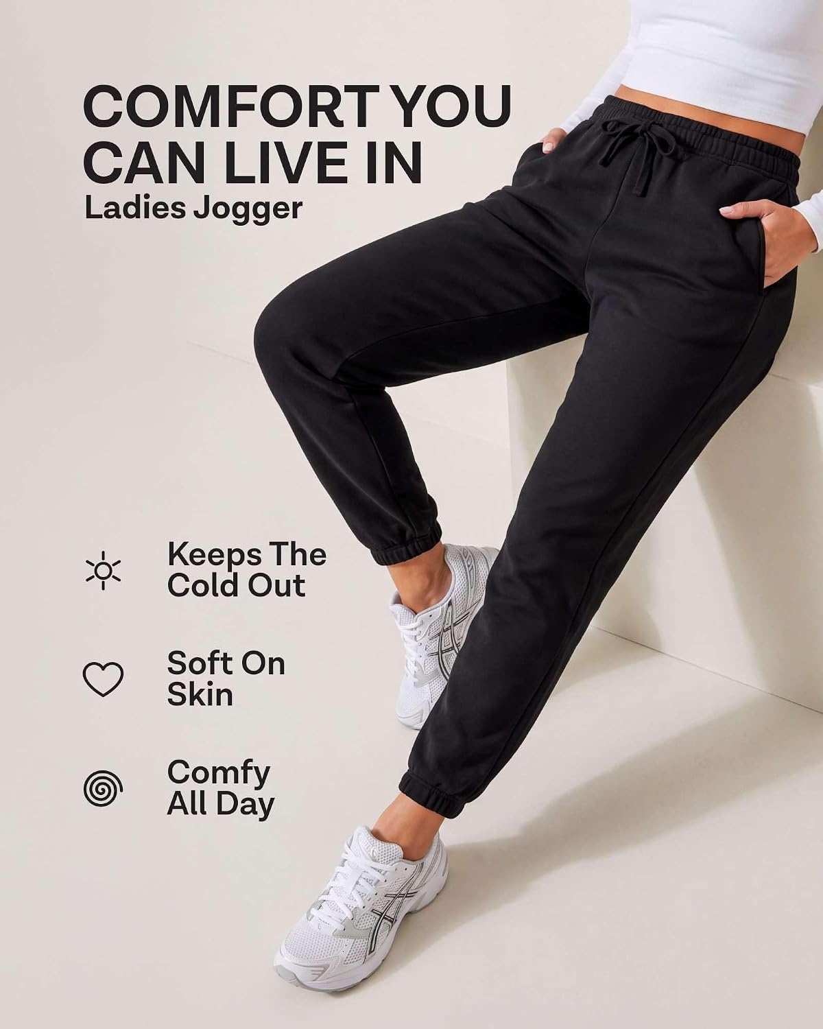image:imageReal Essentials 3 Pack Womens Fleece Jogger Sweatpants Available in Plus SizeSet 12