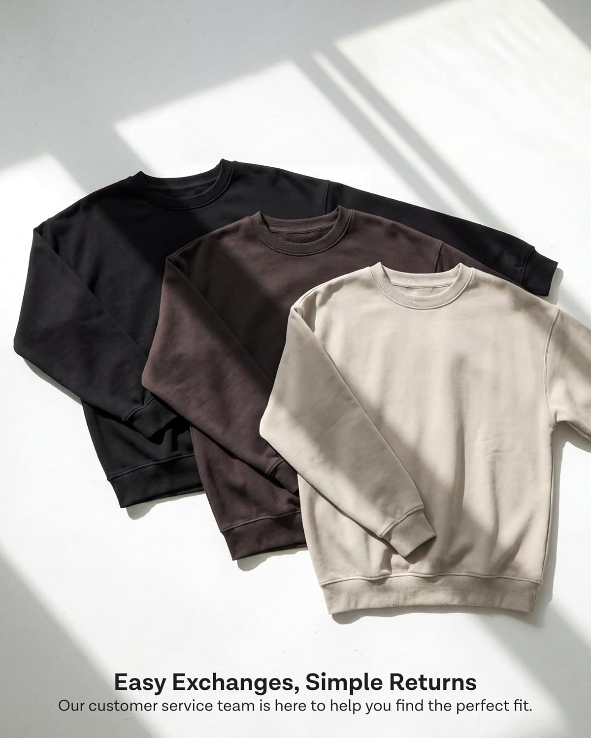 image:imageReal Essentials Ladies LS Fleece Oversized Crew Neck SweatshirtSolid Black Solid Quiet Shade Grey Heather