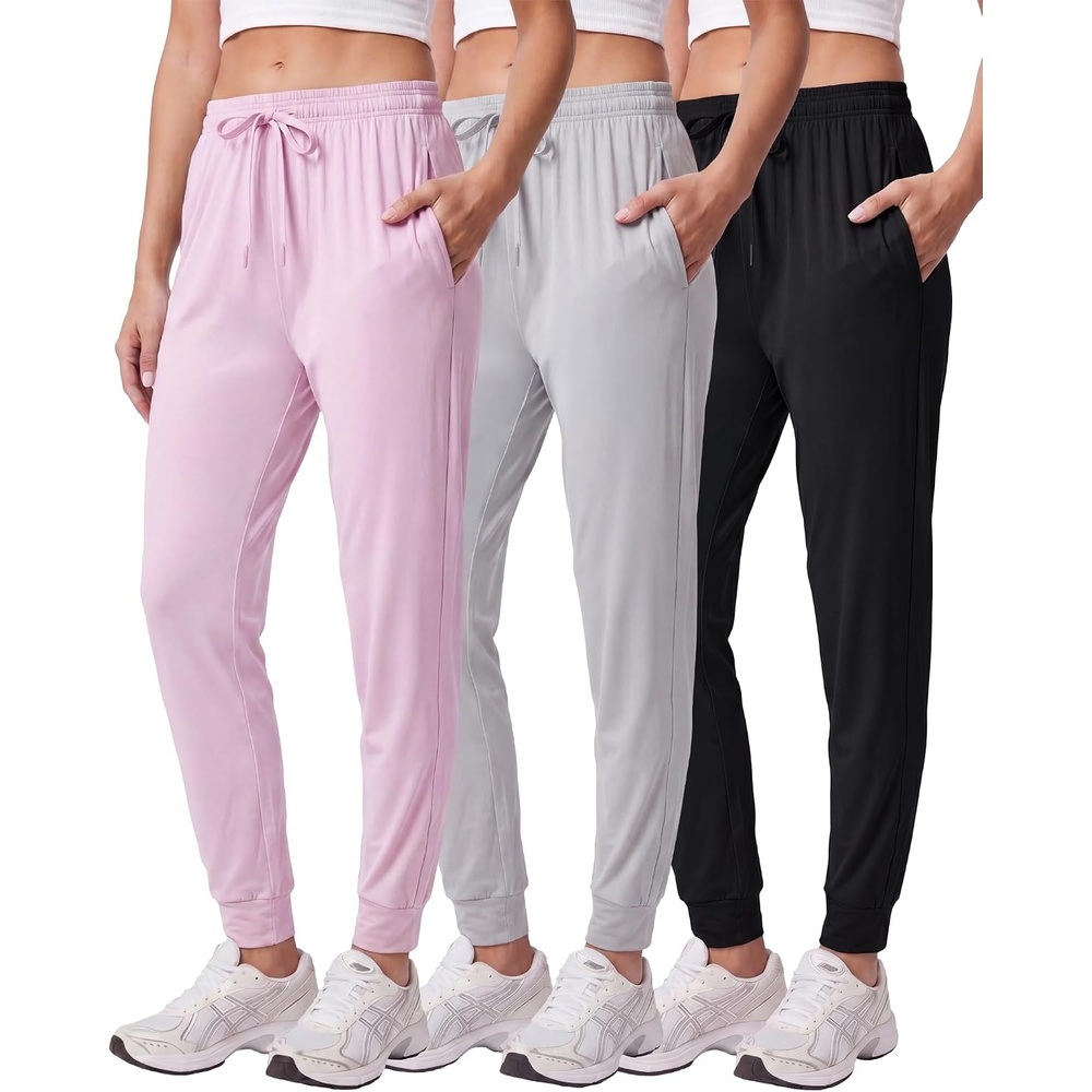 image:image3 Pack Womens Dry Fit Joggers Sweatpants Athletic Casual Lounge PocketsSet 7