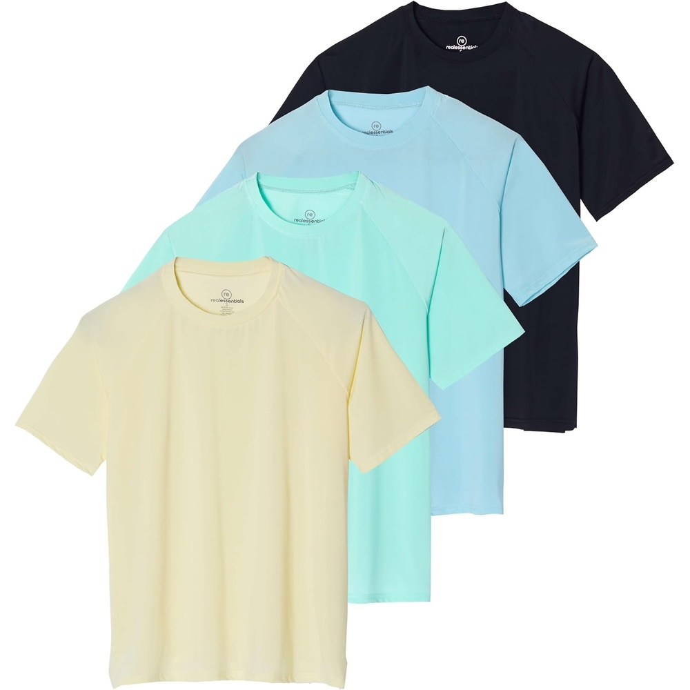 image:image4 Pack Womens Rash Guard Short Sleeve Swim Shirts Athletic Swimming TopsSet 4