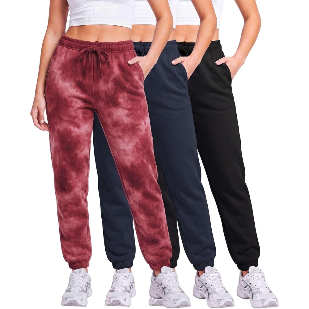 image:imageReal Essentials 3 Pack Womens Fleece Jogger Sweatpants Available in Plus SizeSet 11