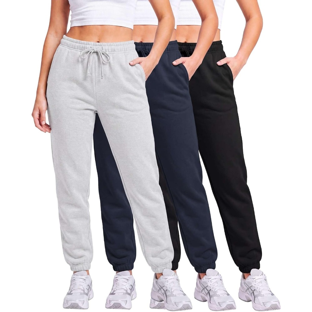 image:imageReal Essentials 3 Pack Womens Fleece Jogger Sweatpants Available in Plus SizeSet 12